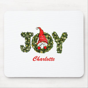 Christmas Gnome Joy Red Green White Mouse Pad