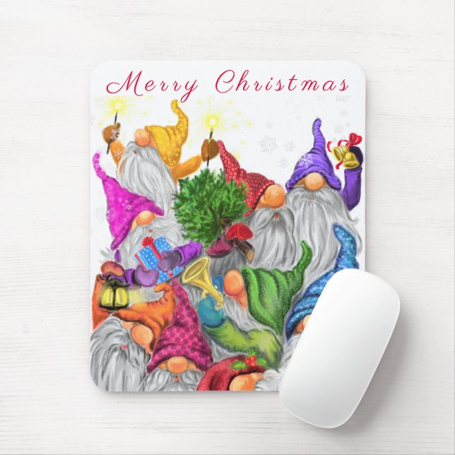 Christmas Gnome Mouse Pad (With Mouse)