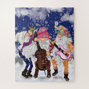 Christmas Gnome Music Band Puzzle Fun Painting