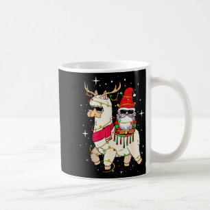 Christmas Gnome On Llama, Cute Alpaca Chanukah Chr Coffee Mug