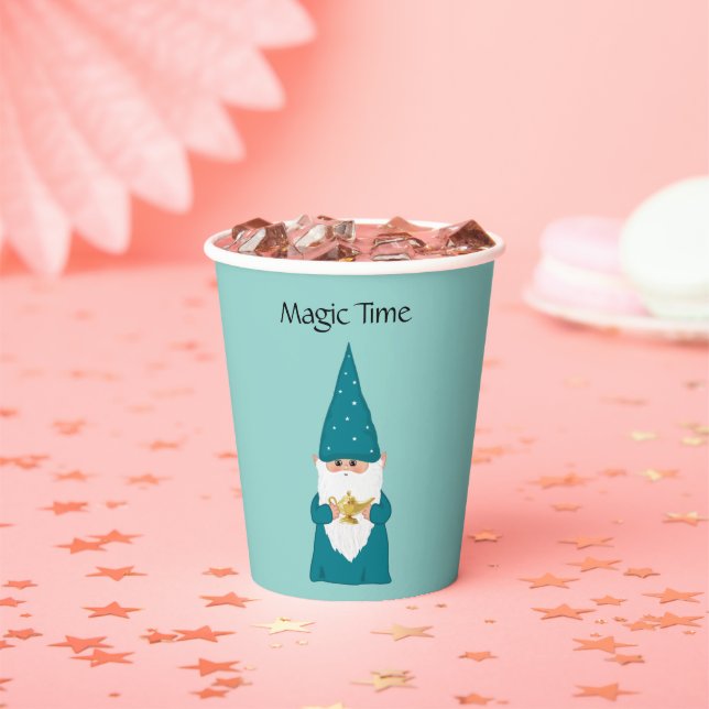 Christmas Gnome on Teal Paper Cups (Insitu)