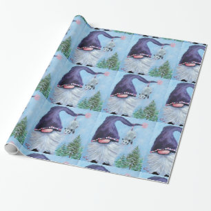 Christmas Gnome & Opossum Wrapping Paper