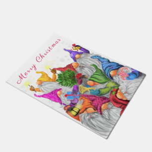 Christmas Gnome Party Funny Doormat