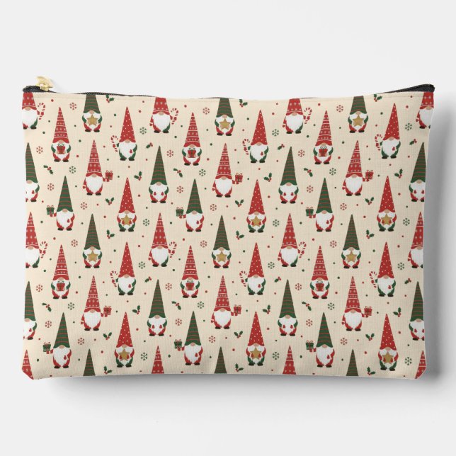 Christmas Gnome Party Pattern Accessory Pouch (Front)