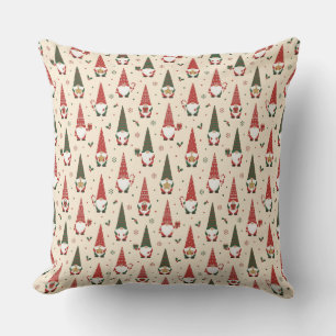 Christmas Gnome Party Pattern Cushion