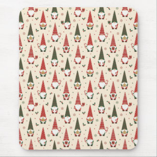 Christmas Gnome Party Pattern Mouse Pad