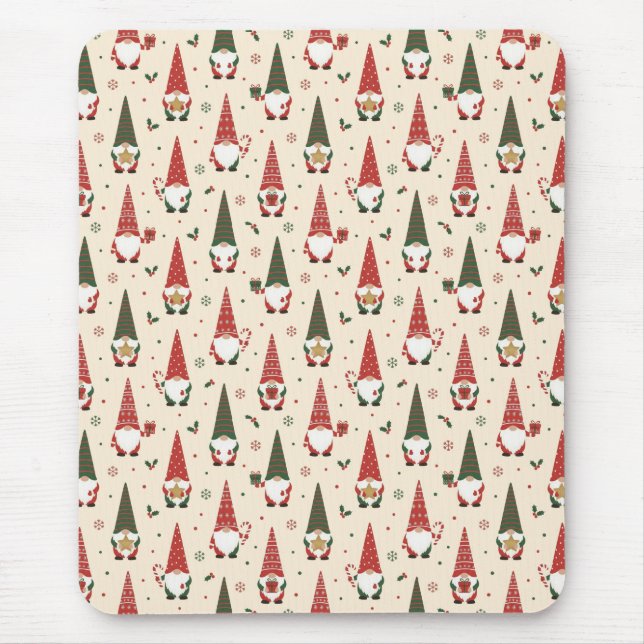 Christmas Gnome Party Pattern Mouse Pad (Front)
