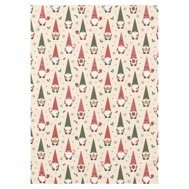 Christmas Gnome Party Pattern Tablecloth (Front)