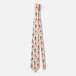 Christmas Gnome Party Pattern Tie