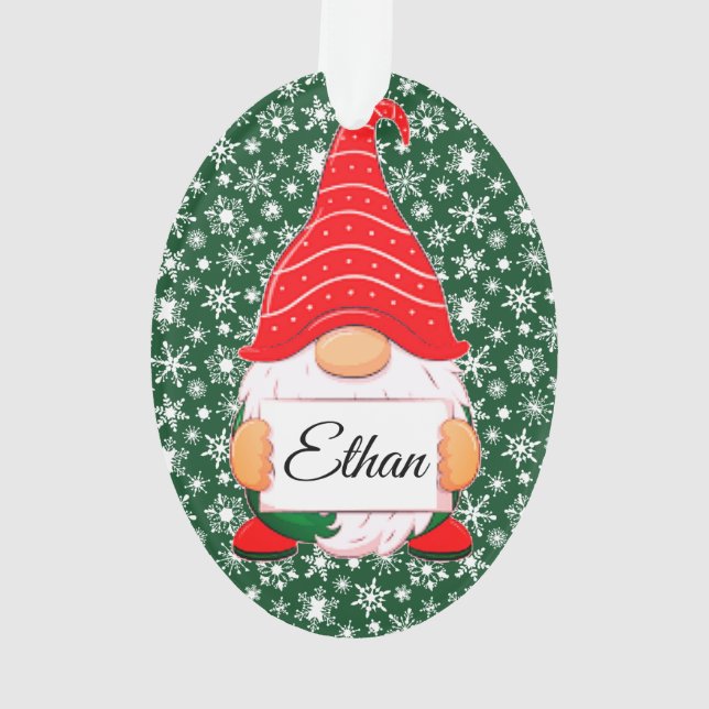 Christmas Gnome personalised Ornament (Back)