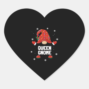 Christmas Gnome Queen Gnome Family Christmas Heart Sticker