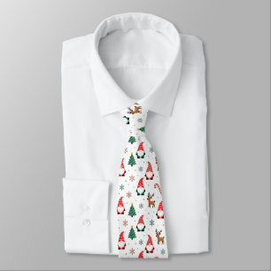 Christmas Gnome Reindeer Pattern Tie
