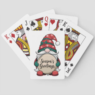 Christmas Gnome Season's Greetings Playing Cards