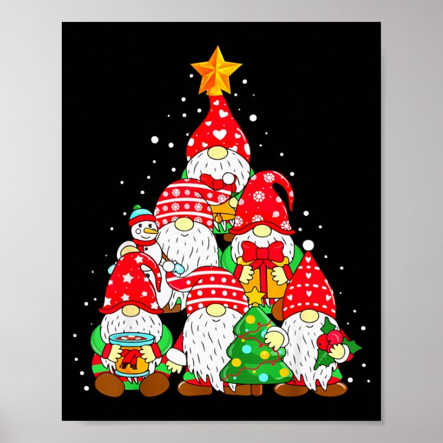Christmas Gnome Shirt For Family Pajamas Gnome Xma Poster (Front)