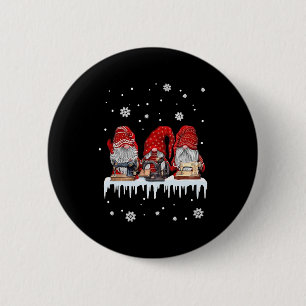 Christmas Gnome Shirt Red Gnomies Sewing Machine F 6 Cm Round Badge