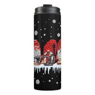 Christmas Gnome Shirt Red Gnomies Sewing Machine F Thermal Tumbler