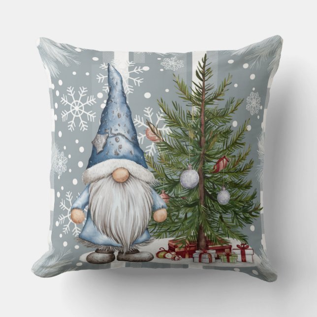 Christmas Gnome snowflake pattern cute Christmas Cushion (Front)