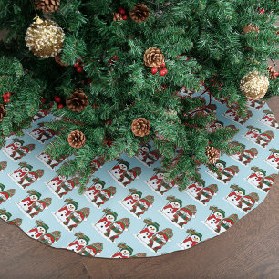 Christmas Gnome Snowman Cute Brushed Polyester Tree Skirt