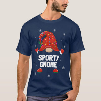 Christmas Gnome Sporty Gnome Family Christmas retr T-Shirt