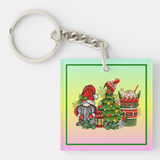Christmas Gnome Sublimation-64340 Key Ring (Front)
