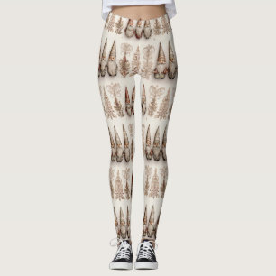 Christmas Gnome Vintage Watercolor Holiday Pattern Leggings