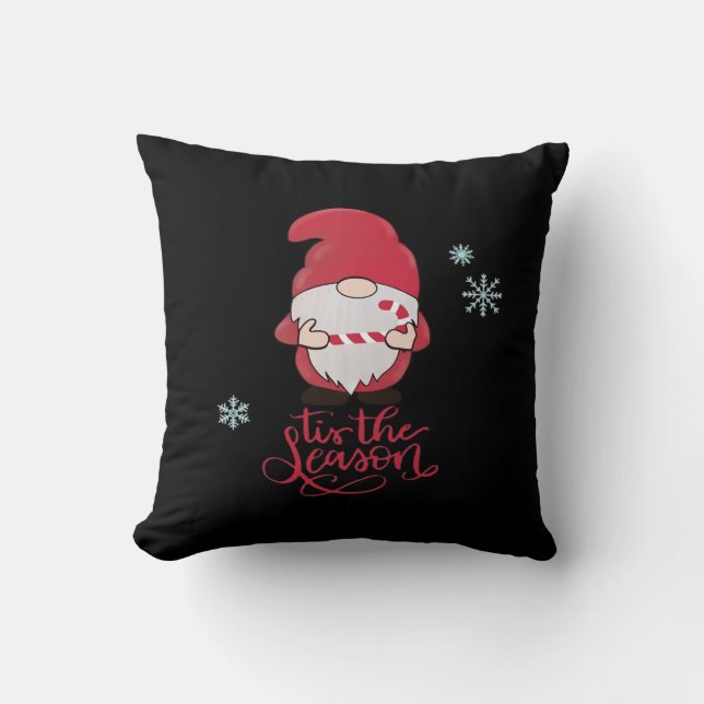 Christmas Gnome With Candycane Cushion (Front)