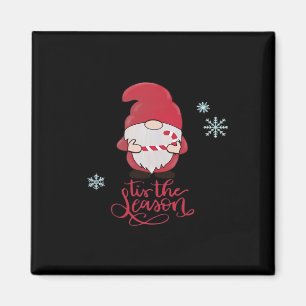 Christmas Gnome With Candycane Magnet