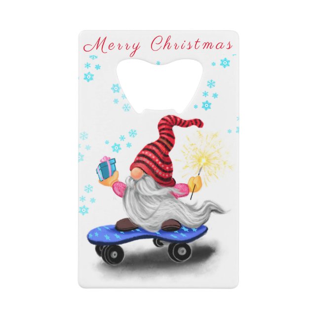 Christmas Gnome with Gift Bottle Opener (Front)