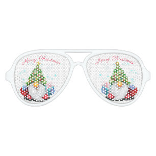 Christmas Gnome with Gift Sunglasses