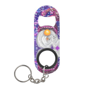 Christmas Gnome with Hat Keychain Bottle Opener
