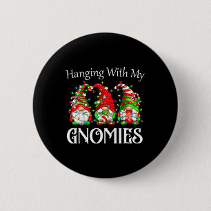 Christmas Gnome With My Gnomies Family Pyjamas 6 Cm Round Badge