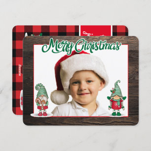 Christmas gnomes (add your photo) holiday card