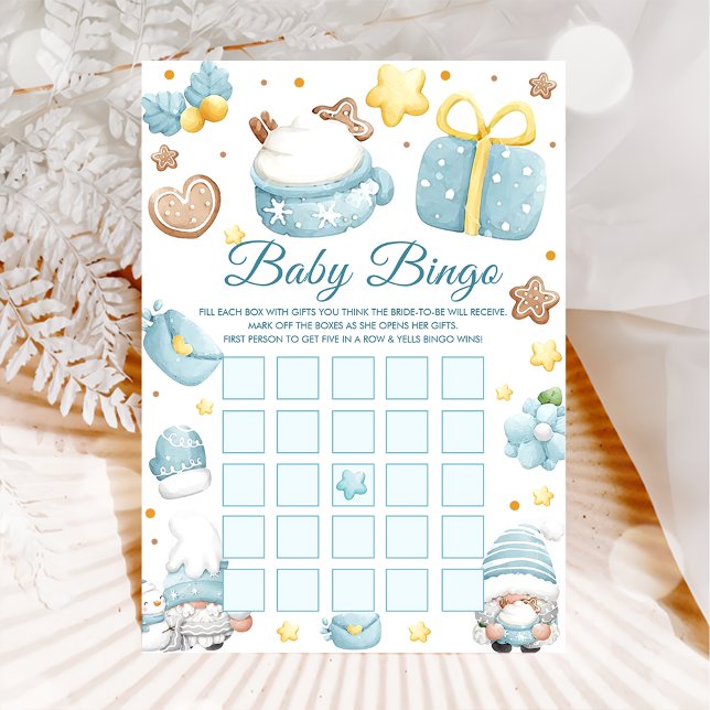  Christmas Gnomes Baby Shower Bingo Games Card (Creator Uploaded)