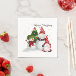 Christmas Gnomes Christmas Napkins<br><div class="desc">Merry Christmas Gnomes Christmas paper party napkins</div>