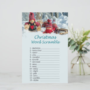 Christmas gnomes christmas word scramble game