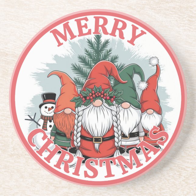 Christmas Gnomes Coaster (Front)