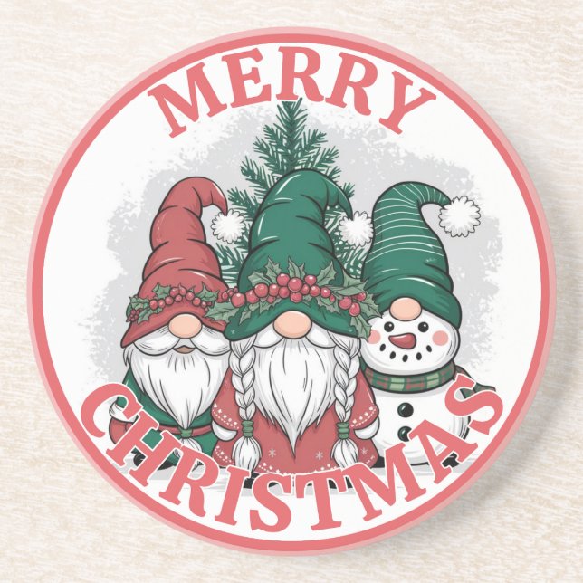 Christmas Gnomes Coaster (Front)
