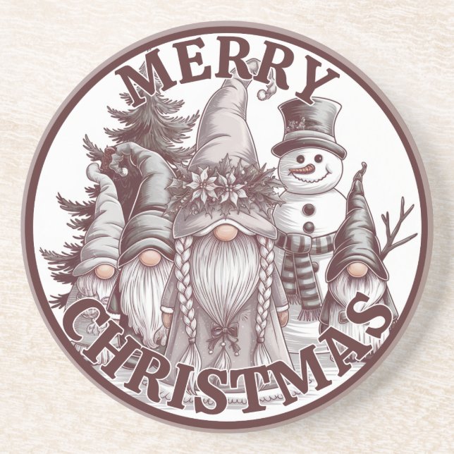 Christmas Gnomes Coaster (Front)