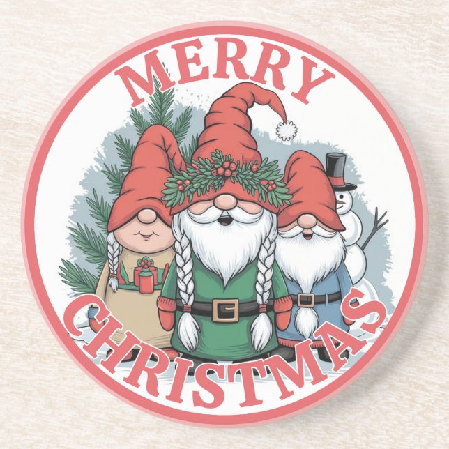 Christmas Gnomes Coaster (Front)