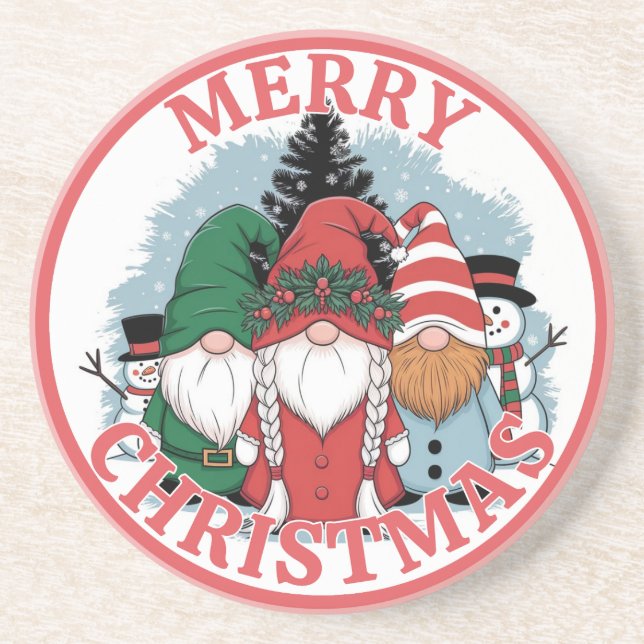 Christmas Gnomes Coaster (Front)