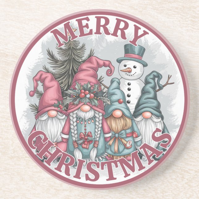 Christmas Gnomes Coaster (Front)