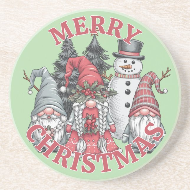 Christmas Gnomes Coaster (Front)