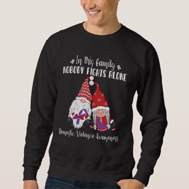 Christmas Gnomes Domestic Violence Awareness Sweatshirt (Front)