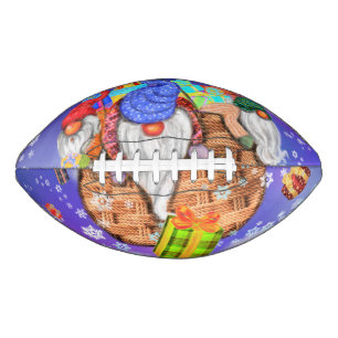Christmas Gnomes Flying A Balloon and Gives Gifts Football