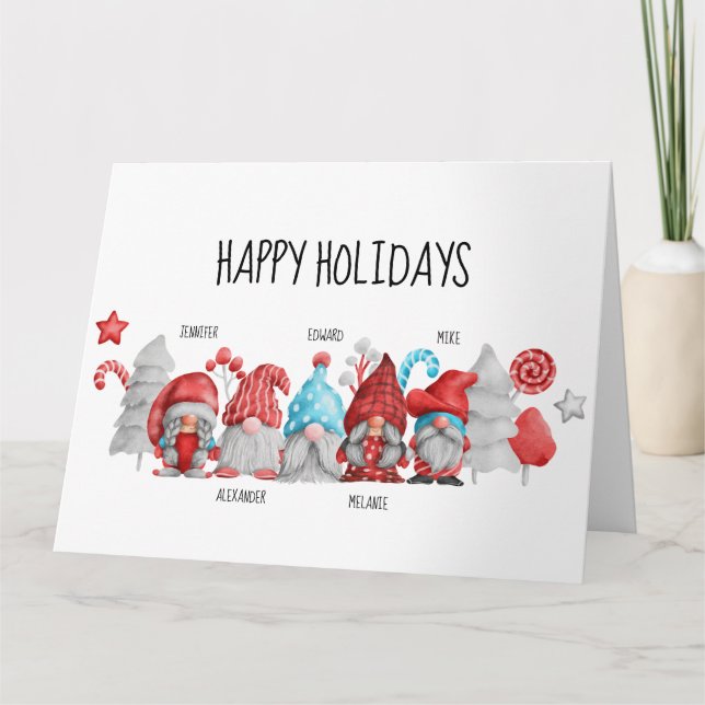 Christmas Gnomes Folded Greeting Card (Front)