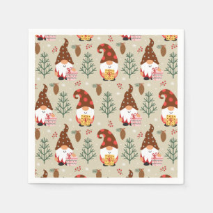 Christmas Gnomes Gift Pattern Napkin
