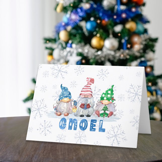 Christmas Gnomes GNOEL Greeting Holiday Card (Creator Uploaded)