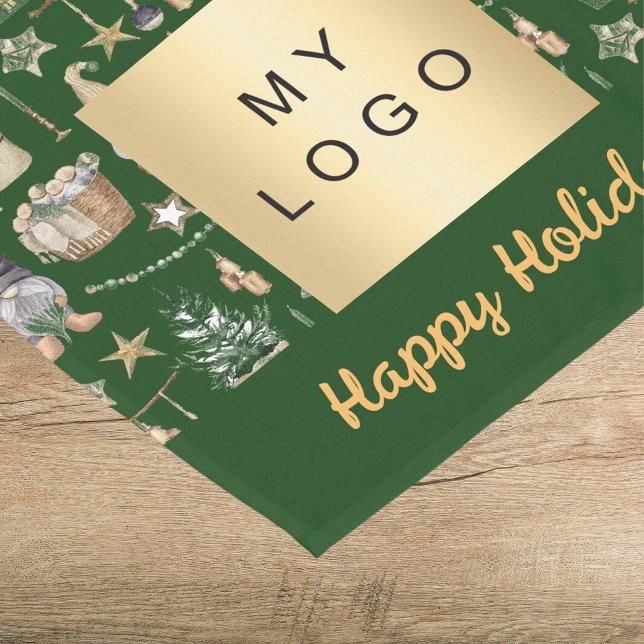 Christmas gnomes green farmhouse business logo short table runner (Creator Uploaded)