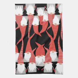 Christmas Gnomes Holiday Elves Cute Seasonal Xmas Tea Towel
