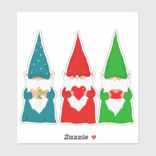 Christmas Gnomes in Blue Green & Red